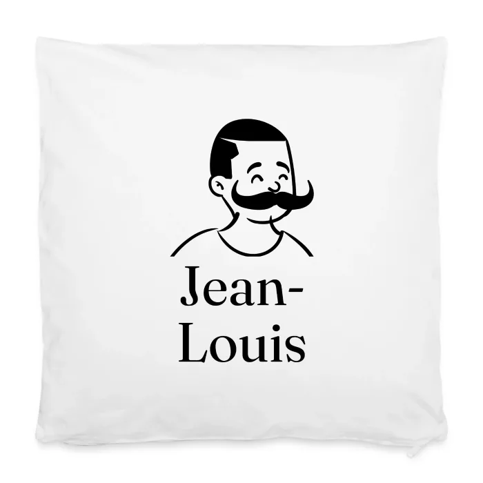 Housse de coussin personnalisée au prénom Jean-Louis