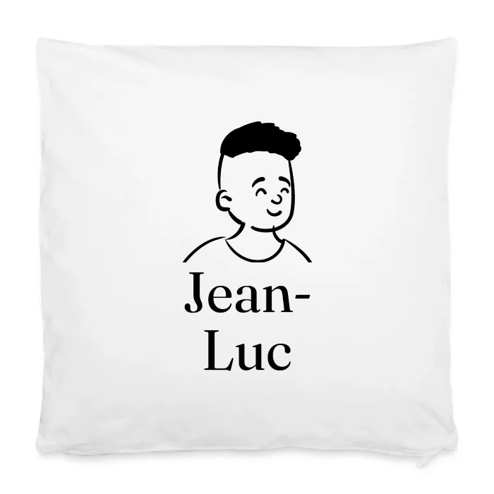 Housse de coussin personnalisée au prénom Jean-Luc