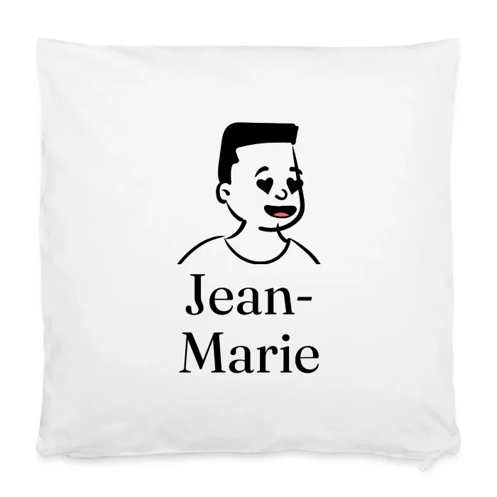 Housse de coussin personnalisée au prénom Jean-Marie