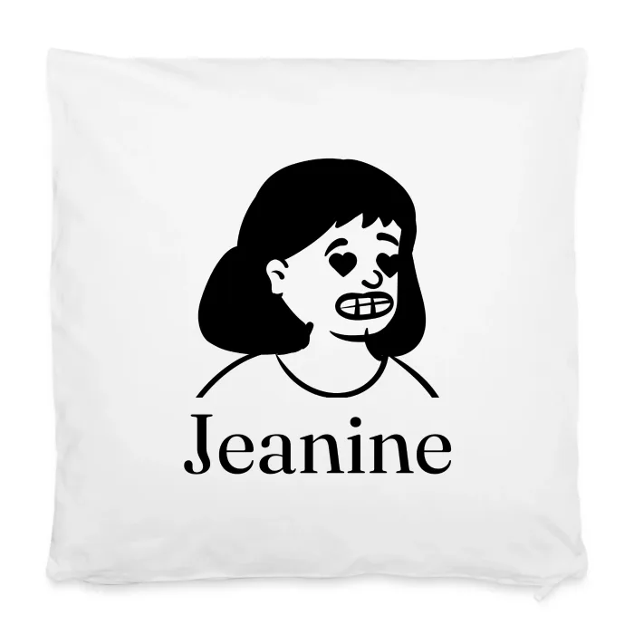 Housse de coussin personnalisée au prénom Jeanine