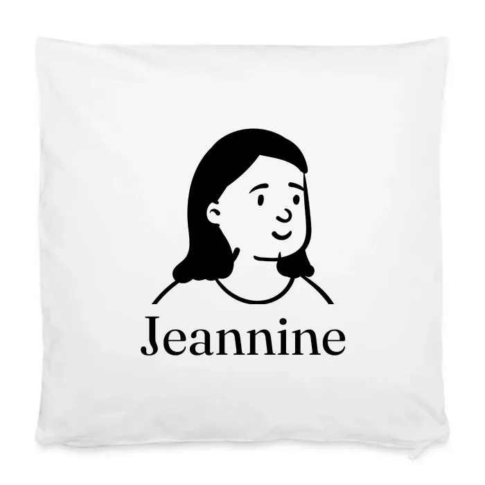 Housse de coussin personnalisée au prénom Jeannine