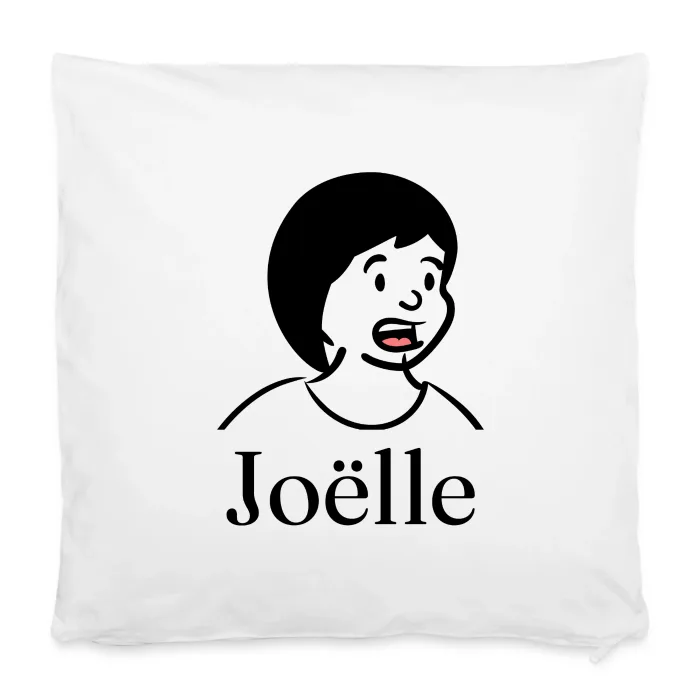Housse de coussin personnalisée au prénom Joëlle
