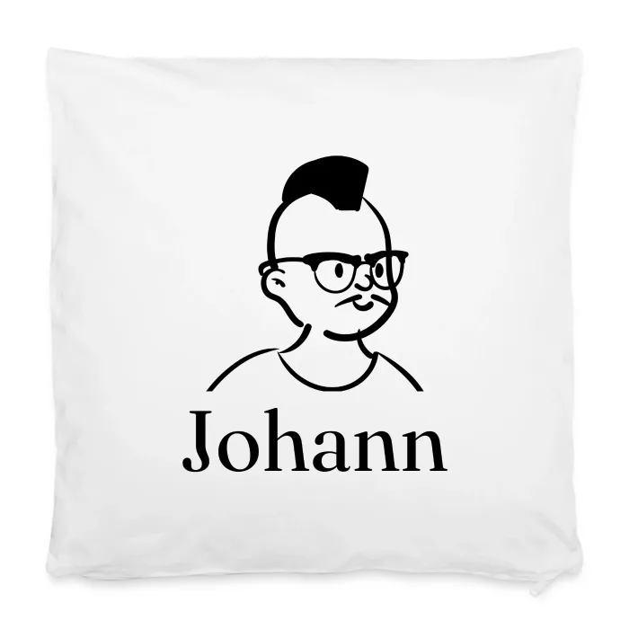 Housse de coussin personnalisée au prénom Johann