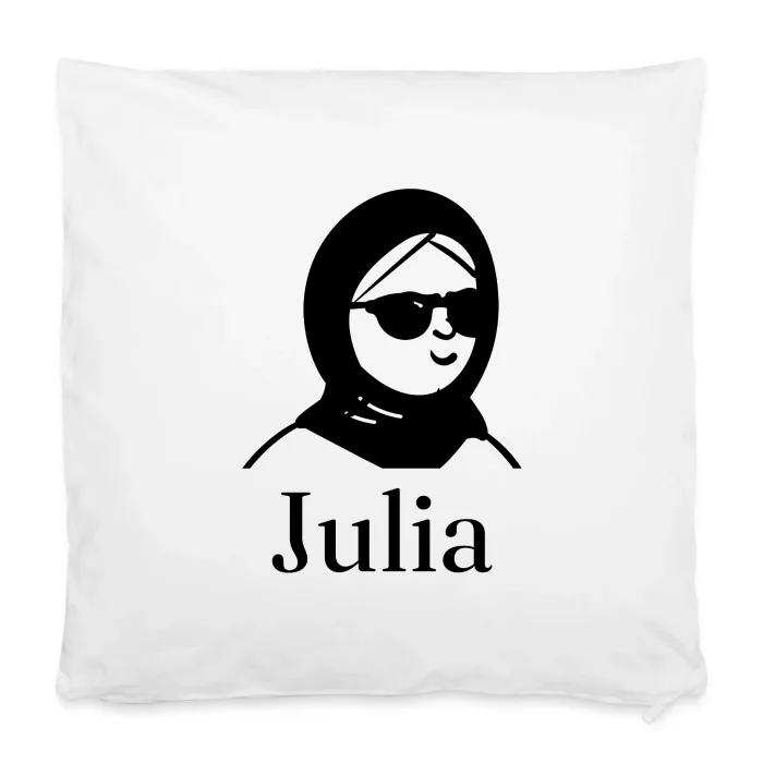 Housse de coussin personnalisée au prénom Julia