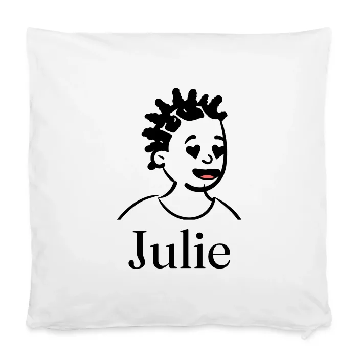 Housse de coussin personnalisée au prénom Julie
