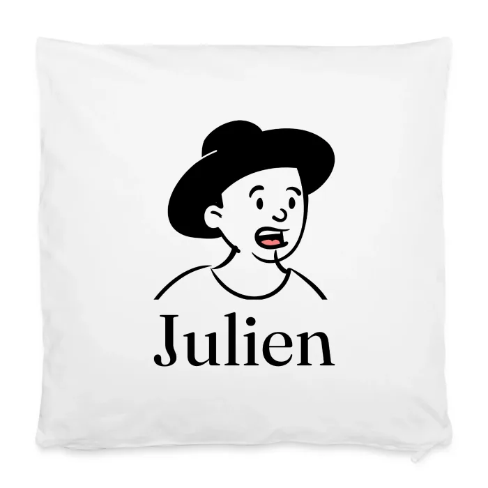 Housse de coussin personnalisée au prénom Julien