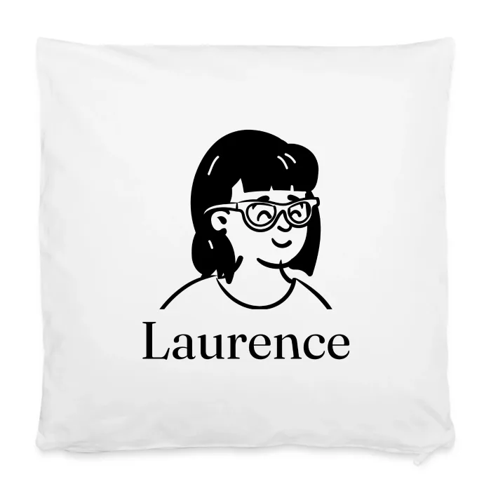 Housse de coussin personnalisée au prénom Laurence