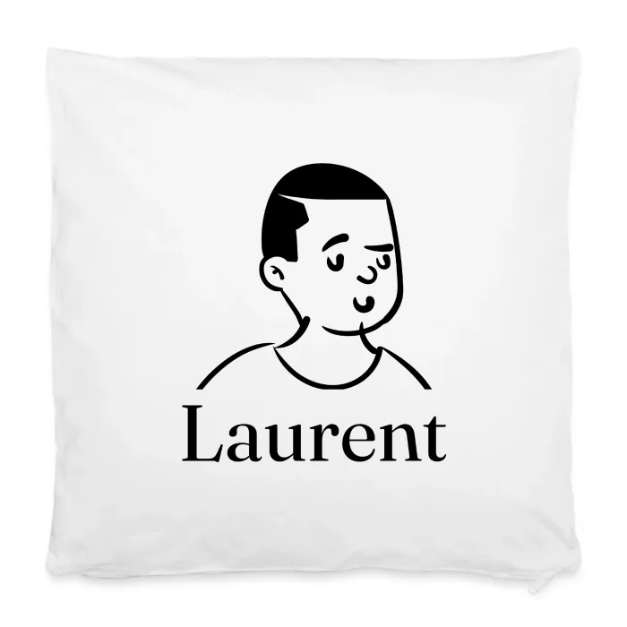 Housse de coussin personnalisée au prénom Laurent