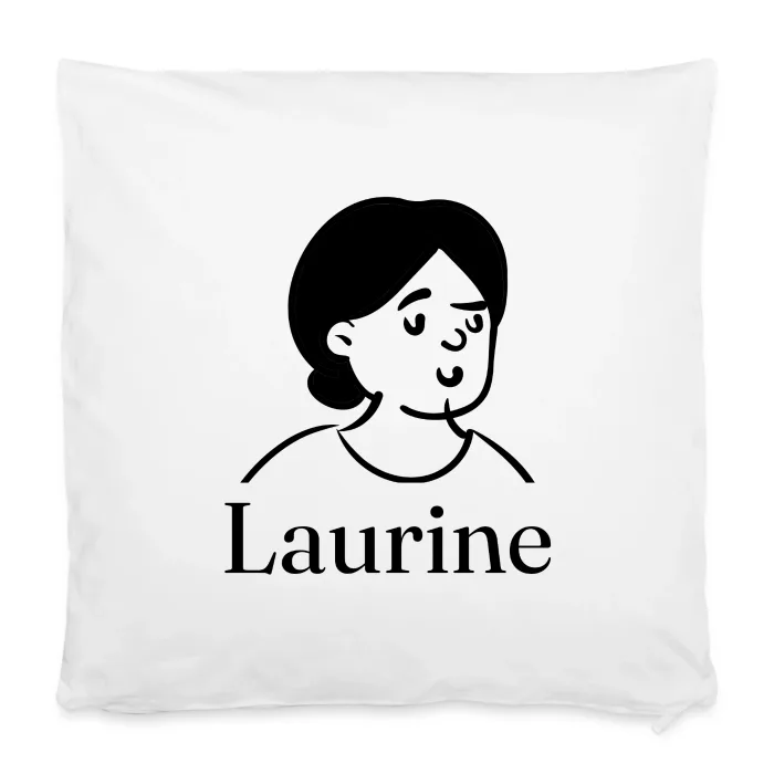 Housse de coussin personnalisée au prénom Laurine