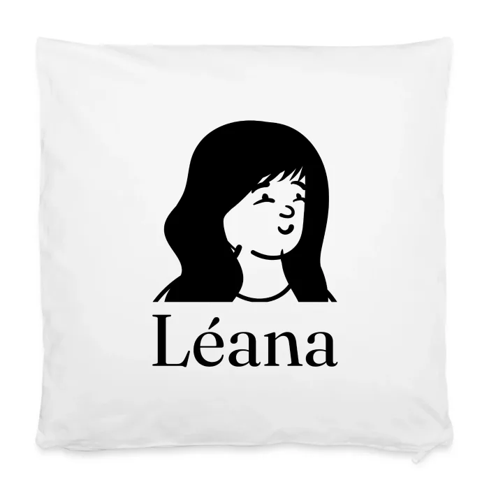 Housse de coussin personnalisée au prénom Léana