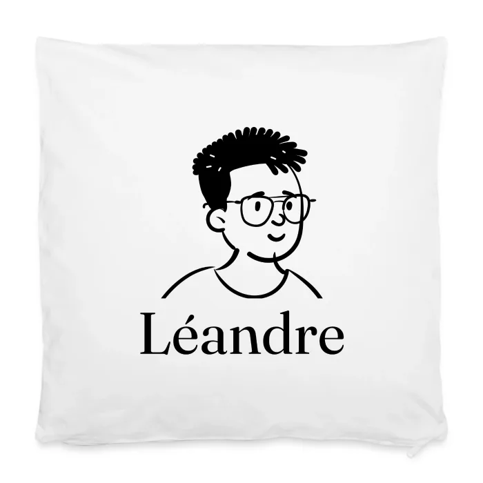 Housse de coussin personnalisée au prénom Léandre