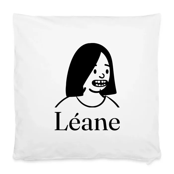 Housse de coussin personnalisée au prénom Léane