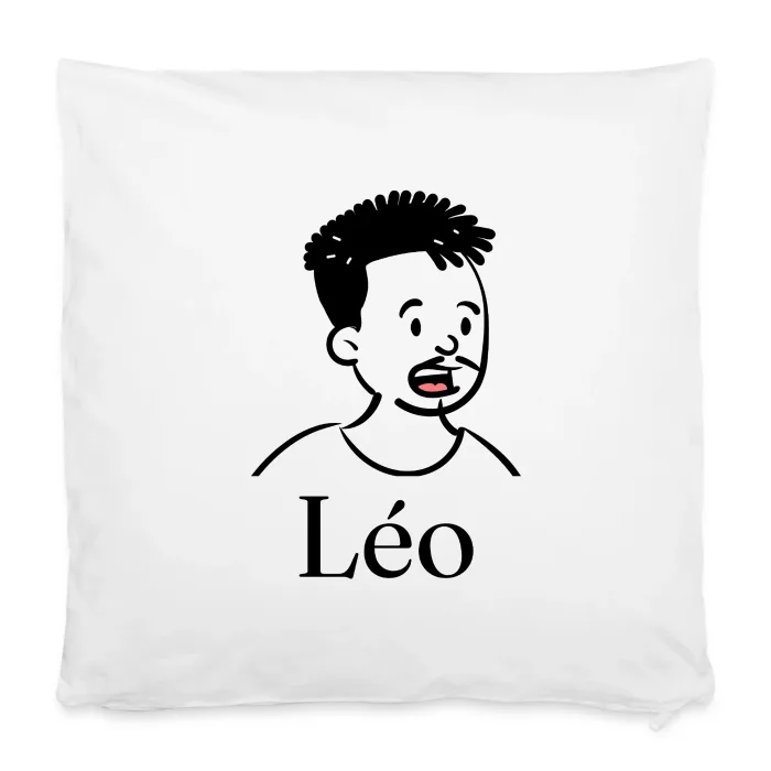 Housse de coussin personnalisée au prénom Léo