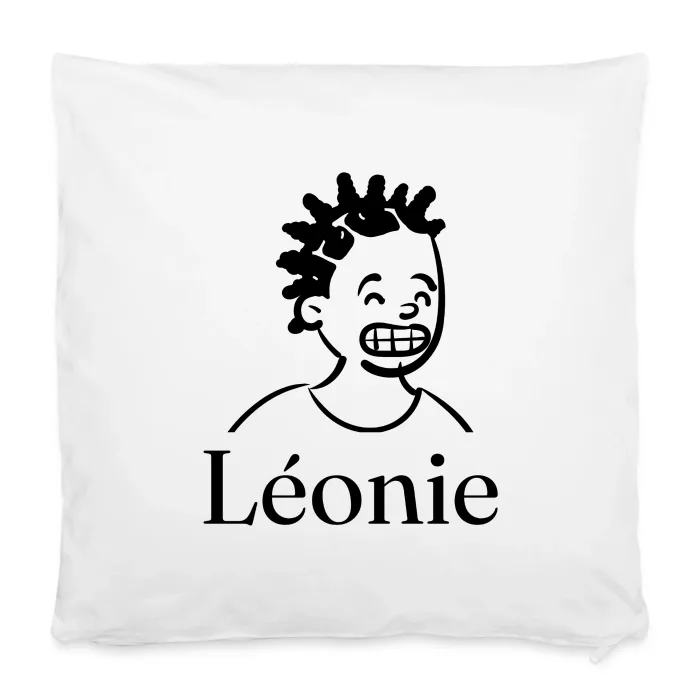 Housse de coussin personnalisée au prénom Léonie