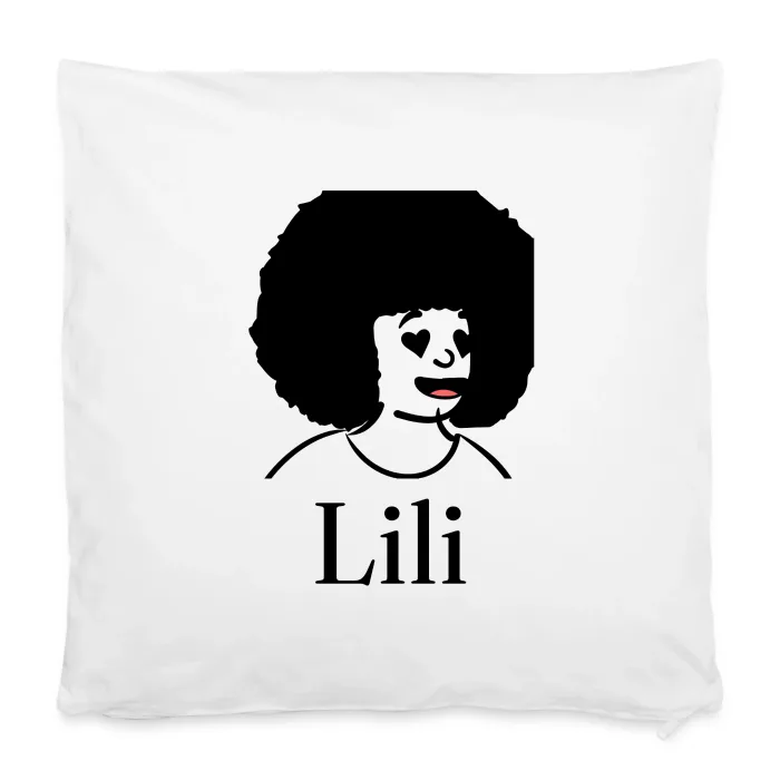 Housse de coussin personnalisée au prénom Lili