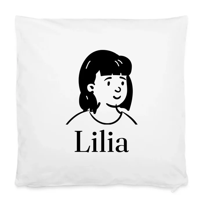 Housse de coussin personnalisée au prénom Lilia