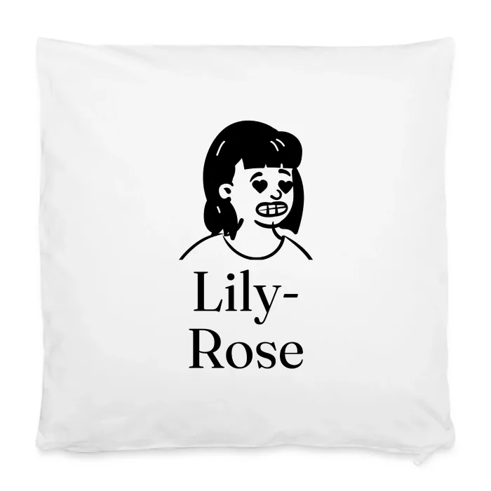 Housse de coussin personnalisée au prénom Lily-Rose