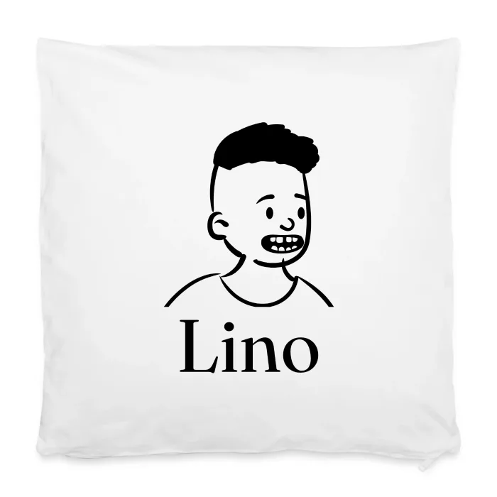 Housse de coussin personnalisée au prénom Lino