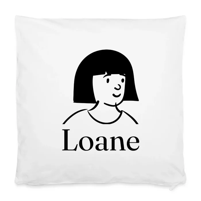 Housse de coussin personnalisée au prénom Loane