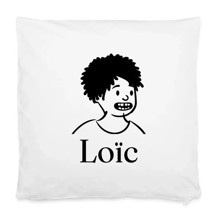 Housse de coussin personnalisée au prénom Loïc