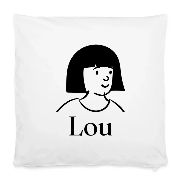 Housse de coussin personnalisée au prénom Lou