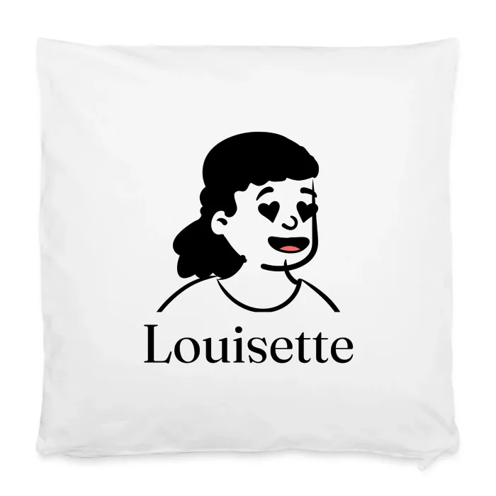 Housse de coussin personnalisée au prénom Louisette