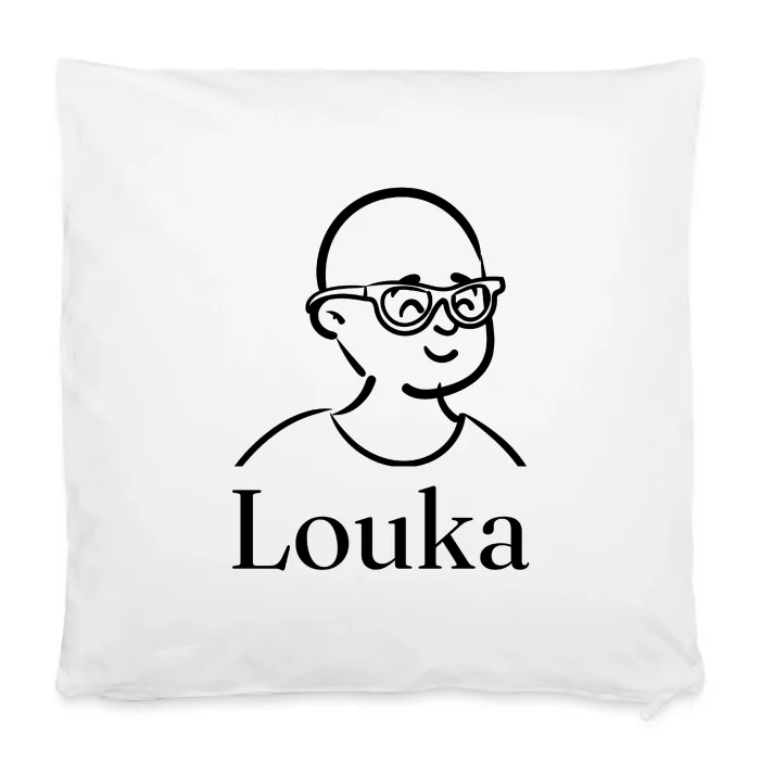 Housse de coussin personnalisée au prénom Louka