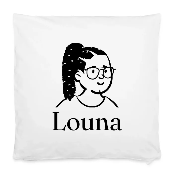 Housse de coussin personnalisée au prénom Louna