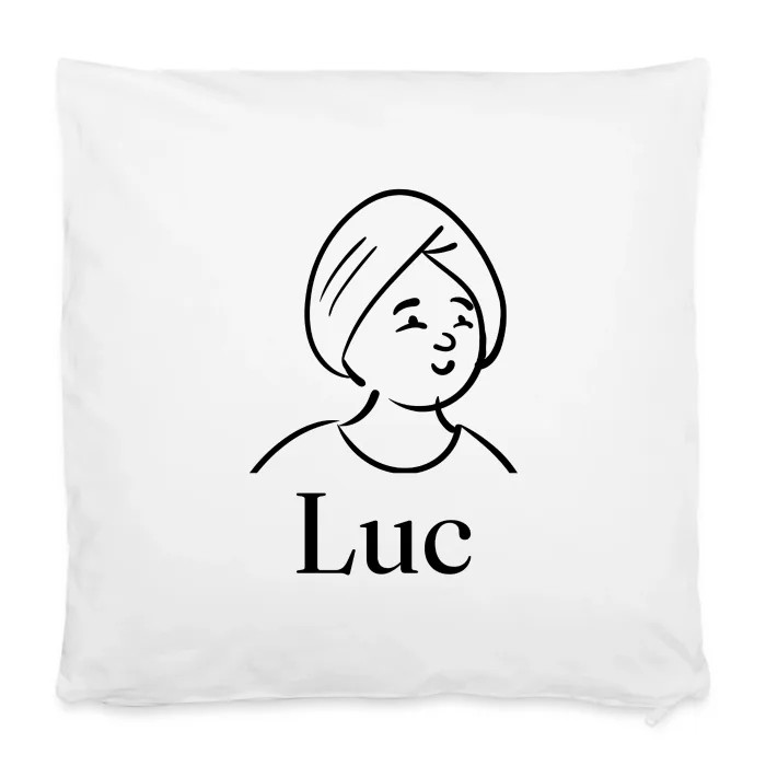 Housse de coussin personnalisée au prénom Luc