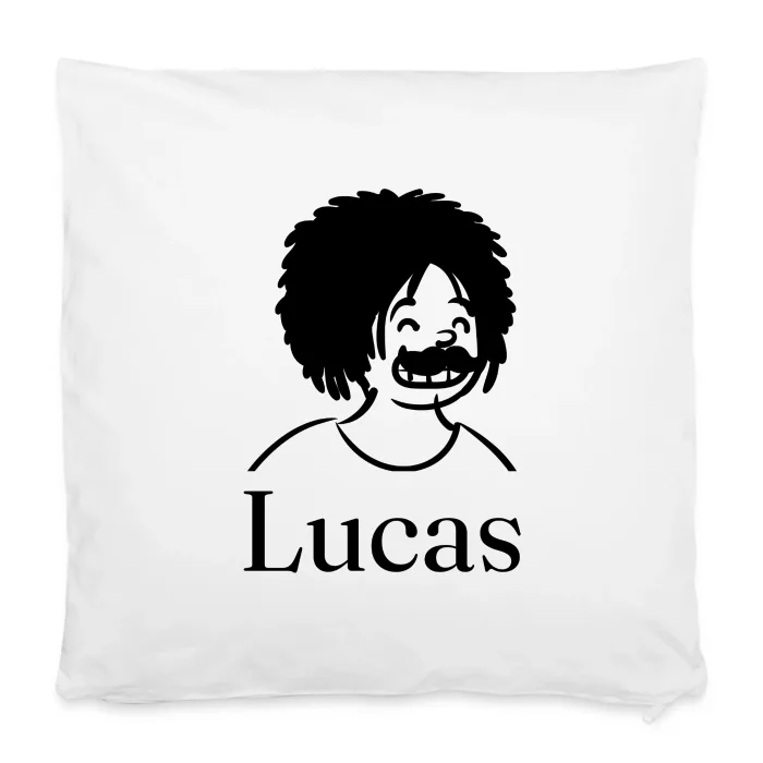 Housse de coussin personnalisée au prénom Lucas