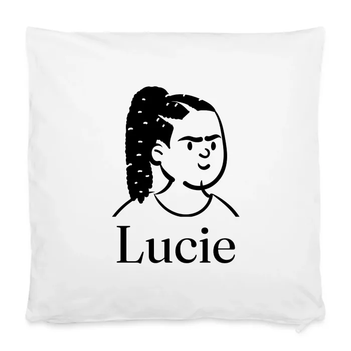Housse de coussin personnalisée au prénom Lucie