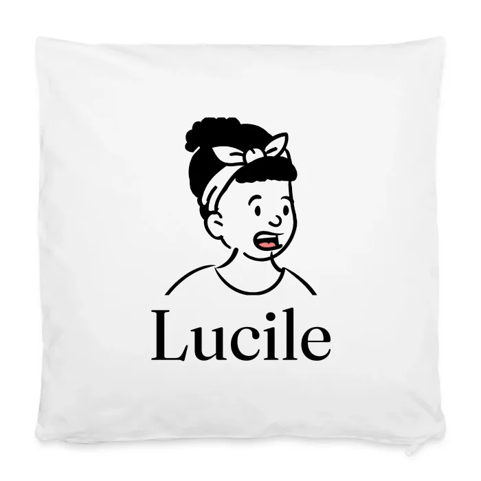 Housse de coussin personnalisée au prénom Lucile