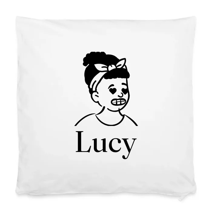 Housse de coussin personnalisée au prénom Lucy