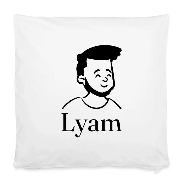 Housse de coussin personnalisée au prénom Lyam