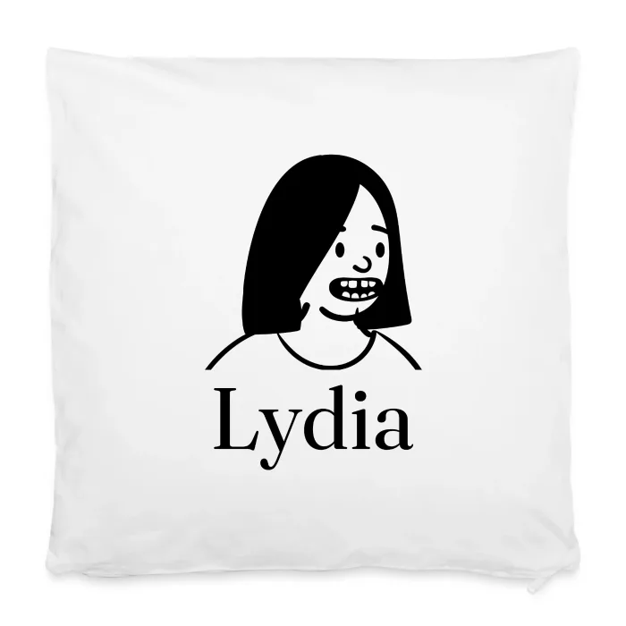 Housse de coussin personnalisée au prénom Lydia