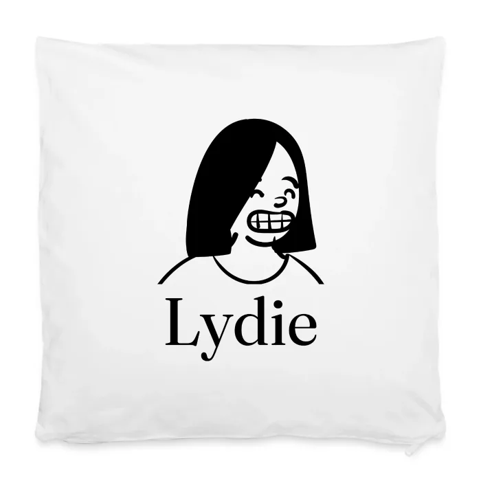 Housse de coussin personnalisée au prénom Lydie