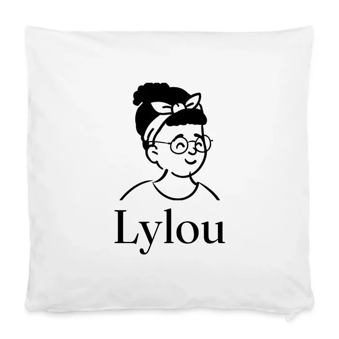 Housse de coussin personnalisée au prénom Lylou