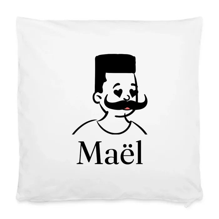Housse de coussin personnalisée au prénom Maël