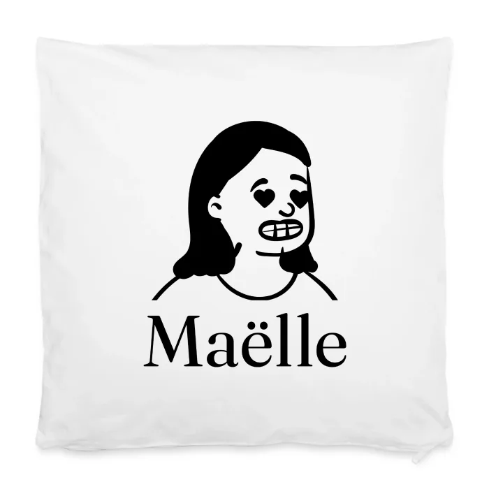 Housse de coussin personnalisée au prénom Maëlle