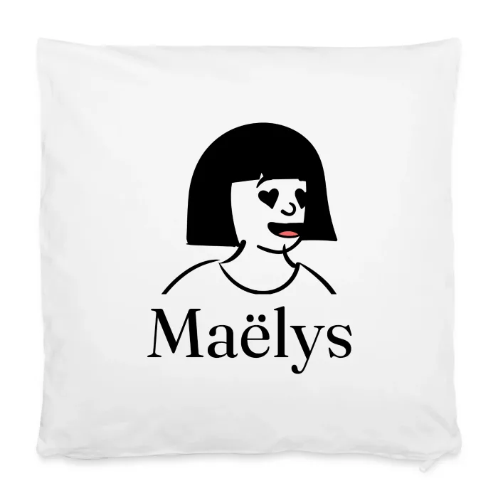 Housse de coussin personnalisée au prénom Maëlys