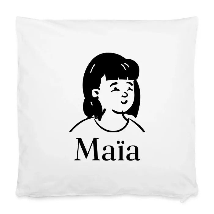 Housse de coussin personnalisée au prénom Maïa