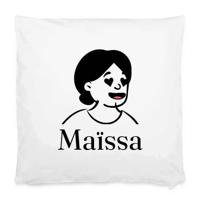Housse de coussin personnalisée au prénom Maïssa