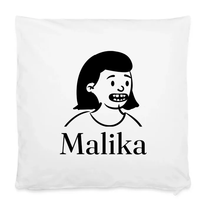 Housse de coussin personnalisée au prénom Malika