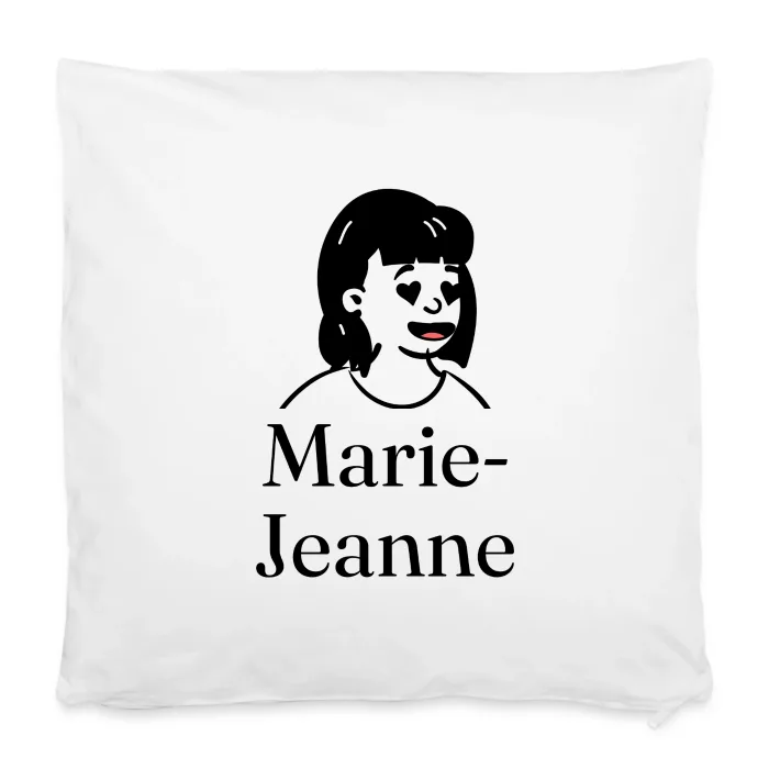 Housse de coussin personnalisée au prénom Marie-Jeanne