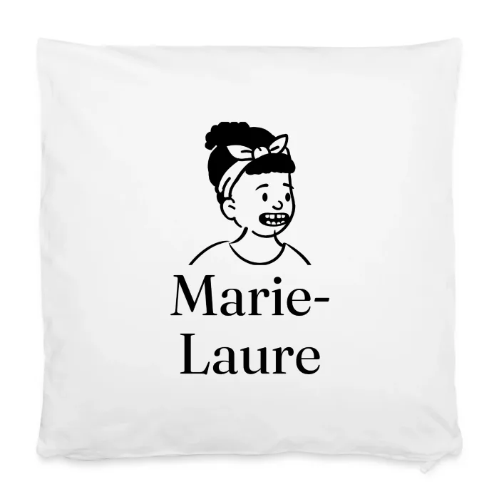 Housse de coussin personnalisée au prénom Marie-Laure
