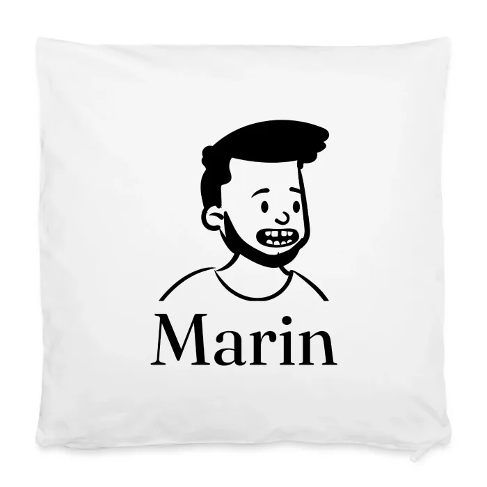 Housse de coussin personnalisée au prénom Marin