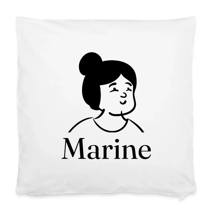 Housse de coussin personnalisée au prénom Marine