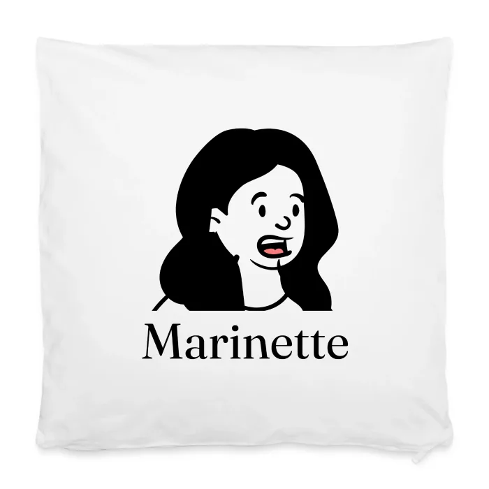 Housse de coussin personnalisée au prénom Marinette