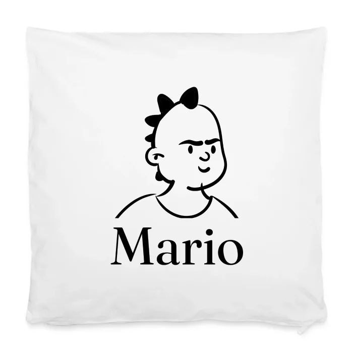Housse de coussin personnalisée au prénom Mario