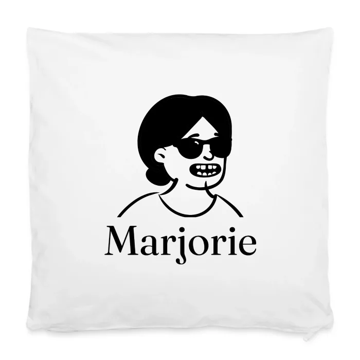Housse de coussin personnalisée au prénom Marjorie